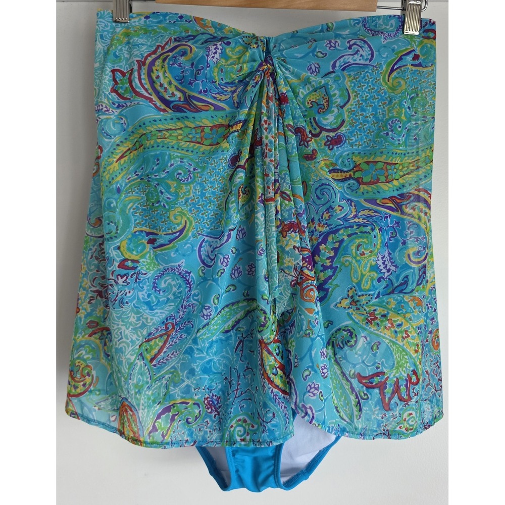 Lauren Ralph Lauren Swimsuit Sz 6 Paisley Blue One Piece Bathing Suit Strapless